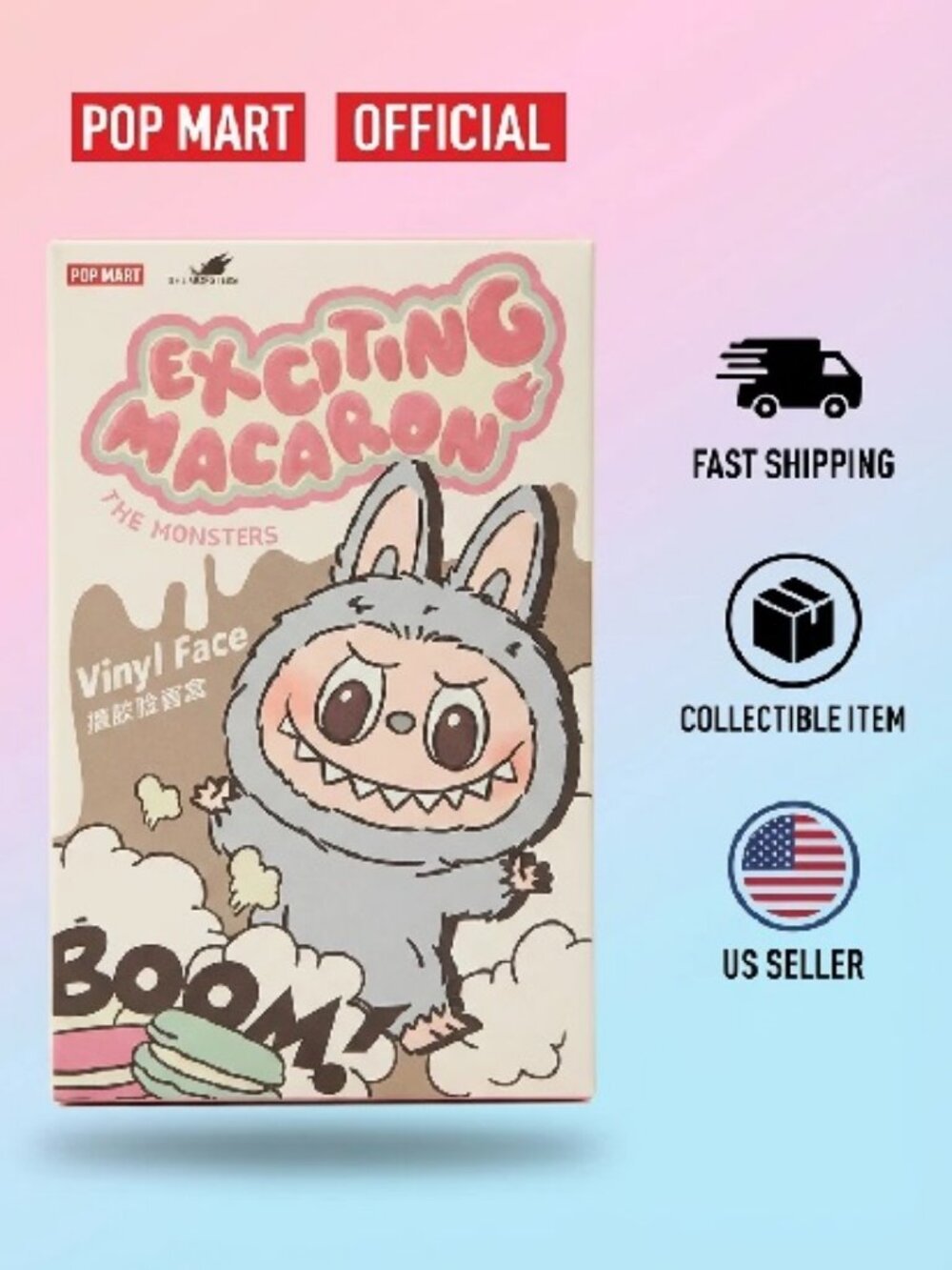 POP MART LABUBU THE MONSTERS Exciting Macaron Vinyl Face Blind Box random color